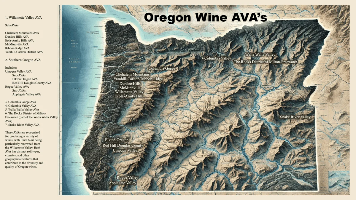 Oregon Wine Regions Map